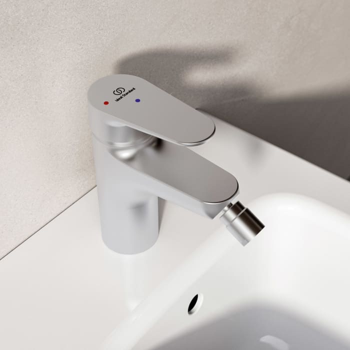 Ideal Standard Alu+ Einhebel-Bidetarmatur mit Push-Open Ventil