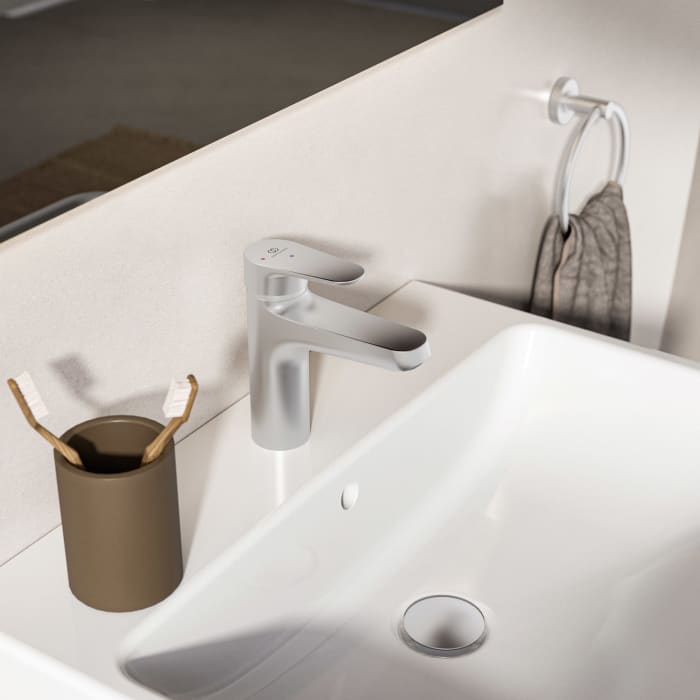 Ideal Standard Alu+ Einhebel-Waschtischarmatur mit Push-Open Ventil