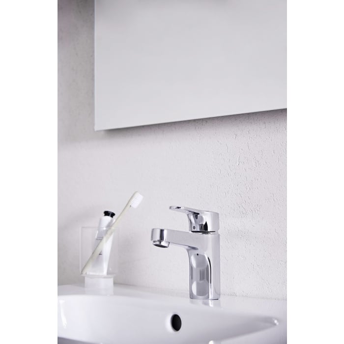 Ideal Standard Cerabase Waschtischarmatur H80 mit Push-Open-Ventil Ausladung 10,6 cm