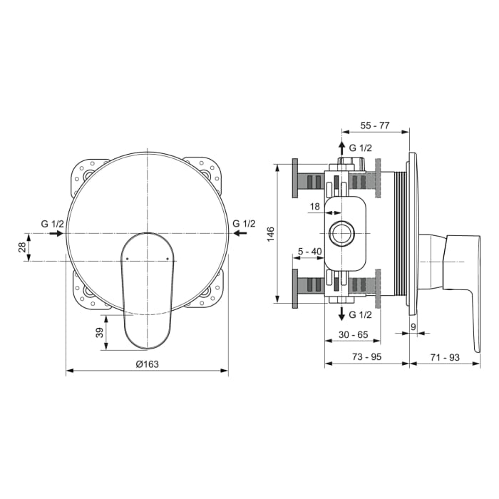 Ideal Standard Cerafine O Brausearmatur UP, Bausatz 2