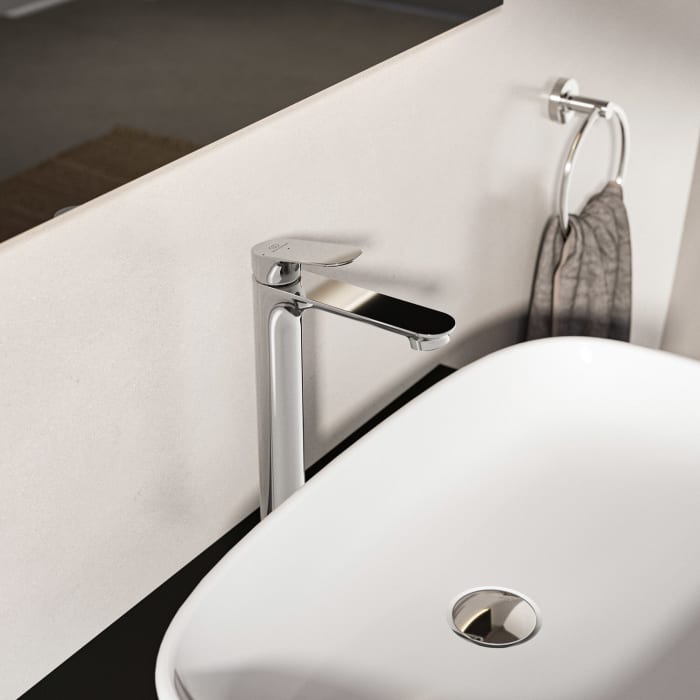 Ideal Standard Ceralife O  Waschtischarmatur H240 Verlängerter Sockel BlueStart Push-Open Ventil