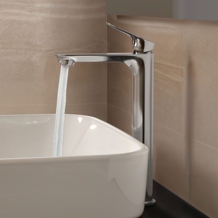 Ideal Standard Ceralife O  Waschtischarmatur H240 Verlängerter Sockel BlueStart Push-Open Ventil