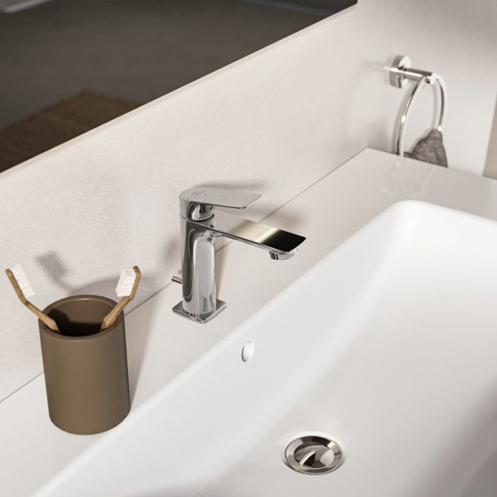 Ideal Standard Ceralife C  Waschtischarmatur H100 BlueStart Zugstangen-Ablaufgarnitur