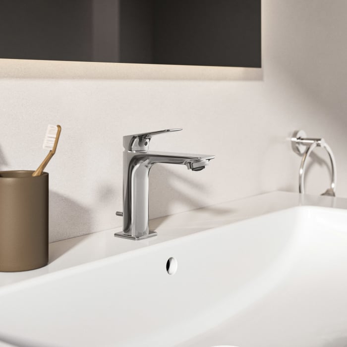 Ideal Standard Ceralife C  Waschtischarmatur H100 BlueStart Zugstangen-Ablaufgarnitur