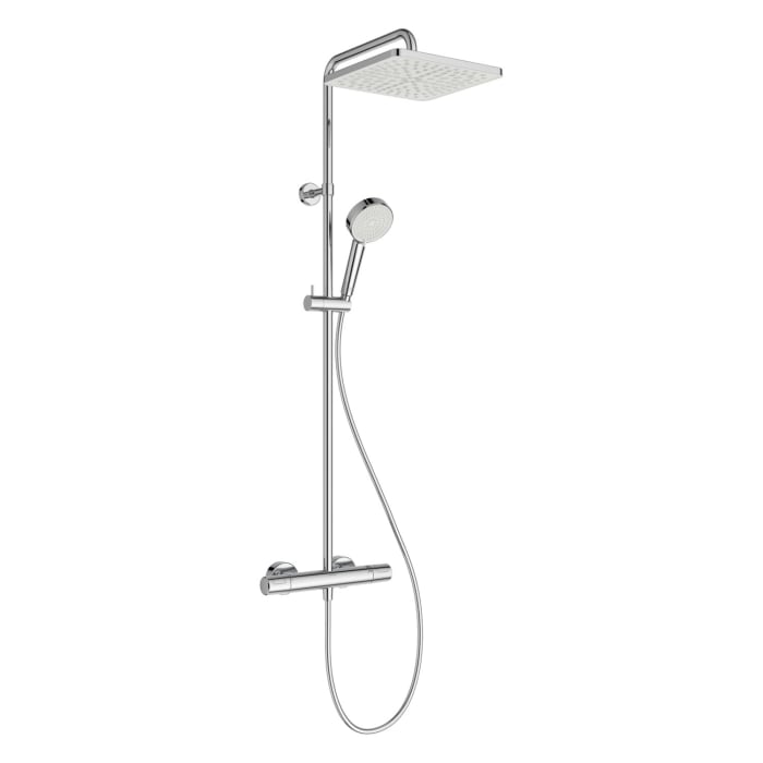 Ideal Standard Ceratherm T25 N Duschsystem, Kopfbrause eckig, wassersparend