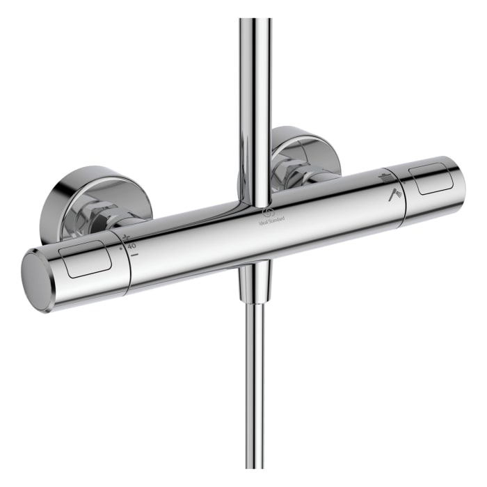 Ideal Standard Ceratherm T25 M Duschsystem, Kopfbrause rund, wassersparend