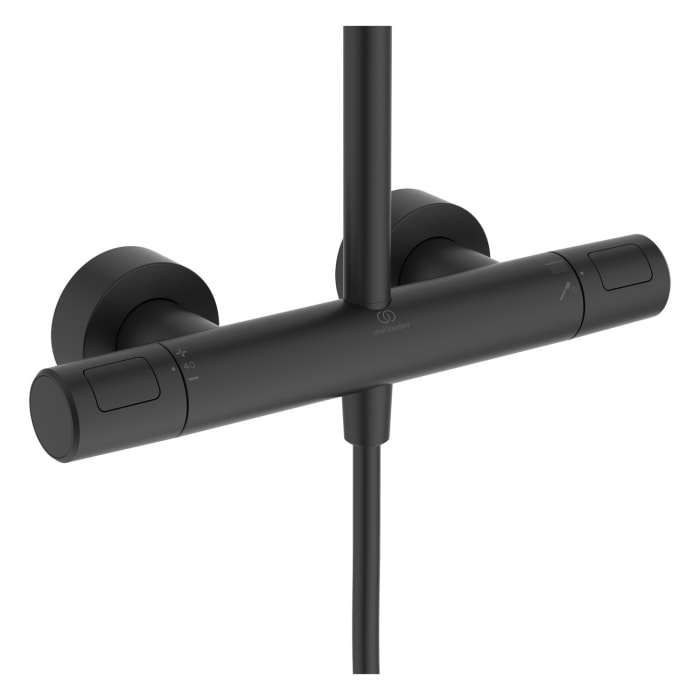 Ideal Standard Ceratherm T25+ Duschsystem, Kopfbrause eckig, wassersparend