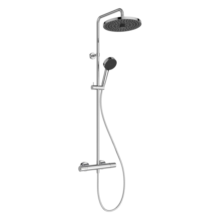 Ideal Standard Ceratherm T25+ Duschsystem mit Brausethermostat, Hand- und Kopfbrause, Kopfbrause rund