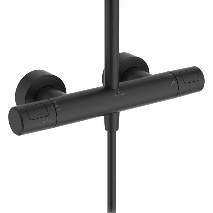 Ideal Standard Ceratherm T25+ Duschsystem mit Brausethermostat, Hand- und Kopfbrause, Kopfbrause rund