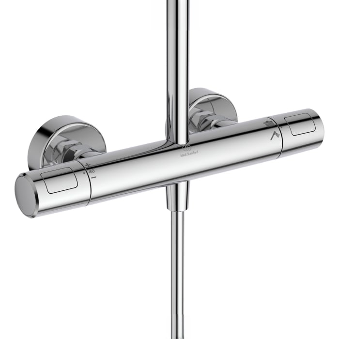 Ideal Standard Ceratherm T25+ Duschsystem mit Brausthermostat, Kopfbrause und Handbrause, Eco