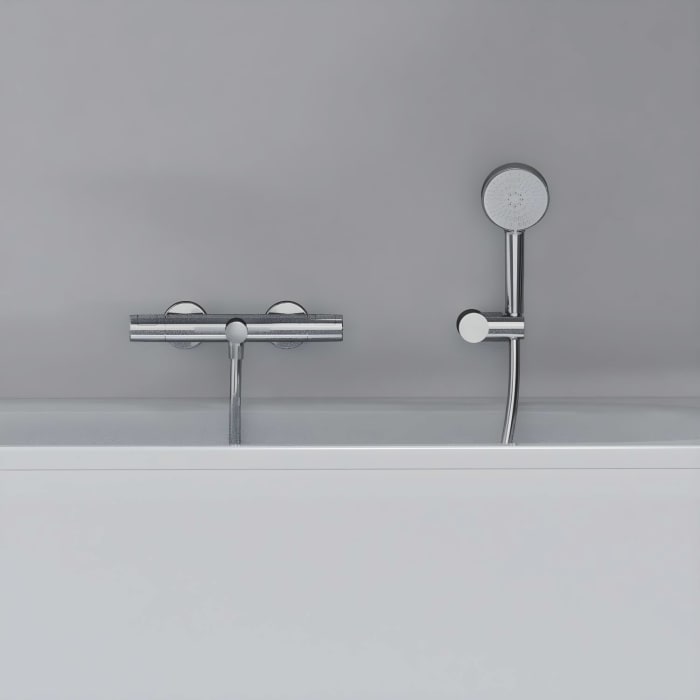 Ideal Standard Ceratherm T25 N Aufputz-Badethermostat mit Handbrauseset, 2 Strahlarten