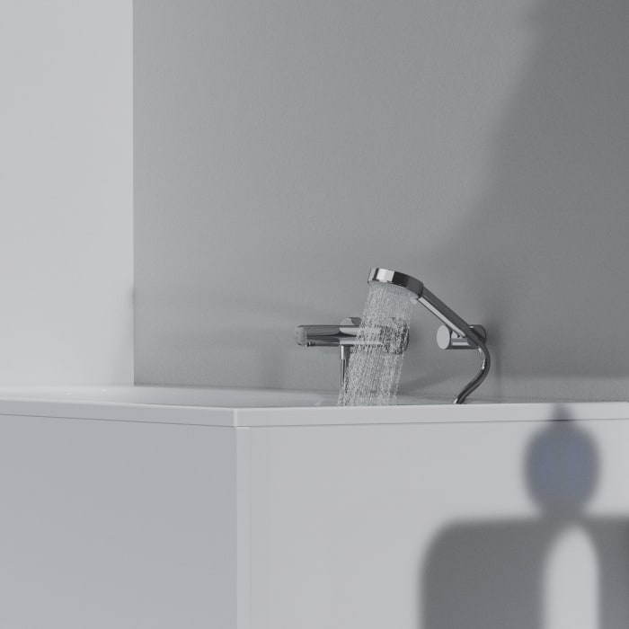 Ideal Standard Ceratherm T25 N Aufputz-Badethermostat mit Handbrauseset, 2 Strahlarten