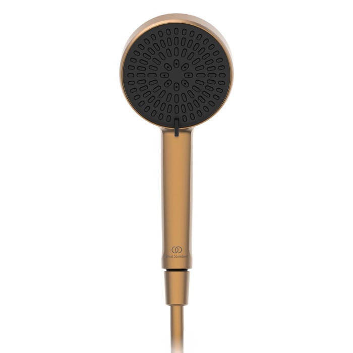 Ideal Standard Ceratwist Alu+ Duschsystem ohne Armatur, mit 2 Ablagen, 2-Funktions-Handbrause und 2-Funktions-Kopfbrause