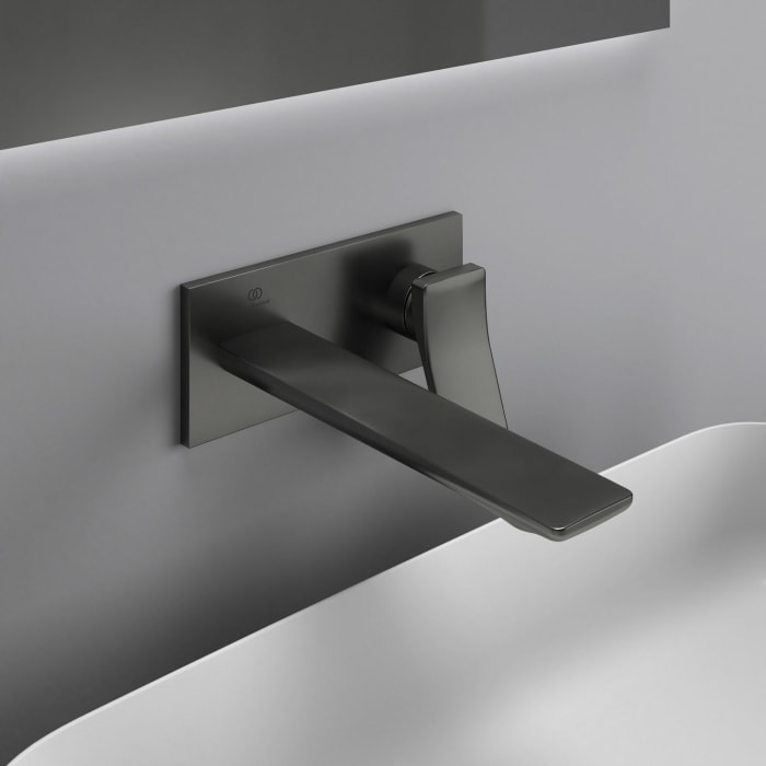 Ideal Standard Conca Wand-Waschtischarmatur, eckige Rosette, Auslauf 22 cm