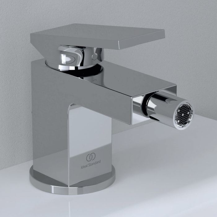 Ideal Standard Extra Bidetarmatur, Ausladung 11,3 cm, mit Ablaufgarnitur