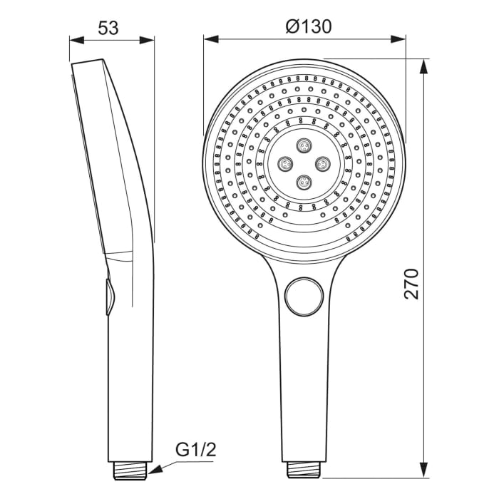 Ideal Standard Idealrain Solos Handbrause mit 3 Strahlarten