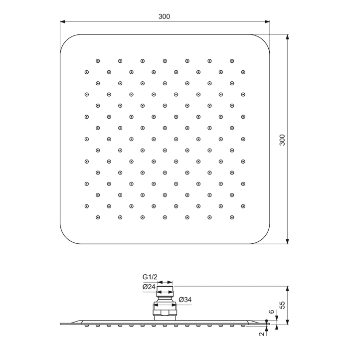 Ideal Standard Idealrain Luxe Kopfbrause 30 x 30 cm