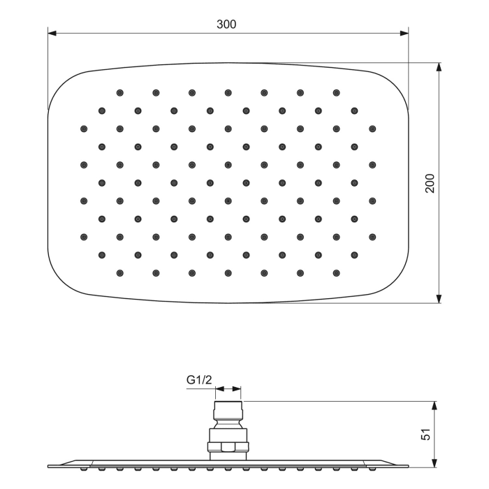 Ideal Standard Idealrain Luxe Kopfbrause 30 x 20 cm