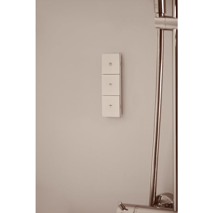 Ideal Standard Idealrain Solos Kopfbrause Ø 33 cm mit LED-Leuchtring, 3 Strahlarten, schaltbar per Fernbedienung und Brausearm für Wandmontage