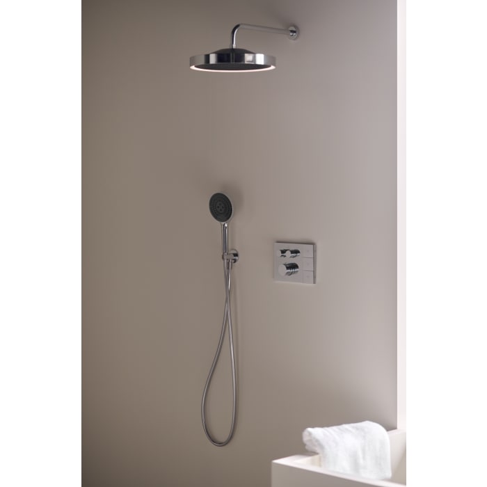 Ideal Standard Idealrain Solos Kopfbrause Ø 33 cm mit LED-Leuchtring und Brausearm für Wandmontage