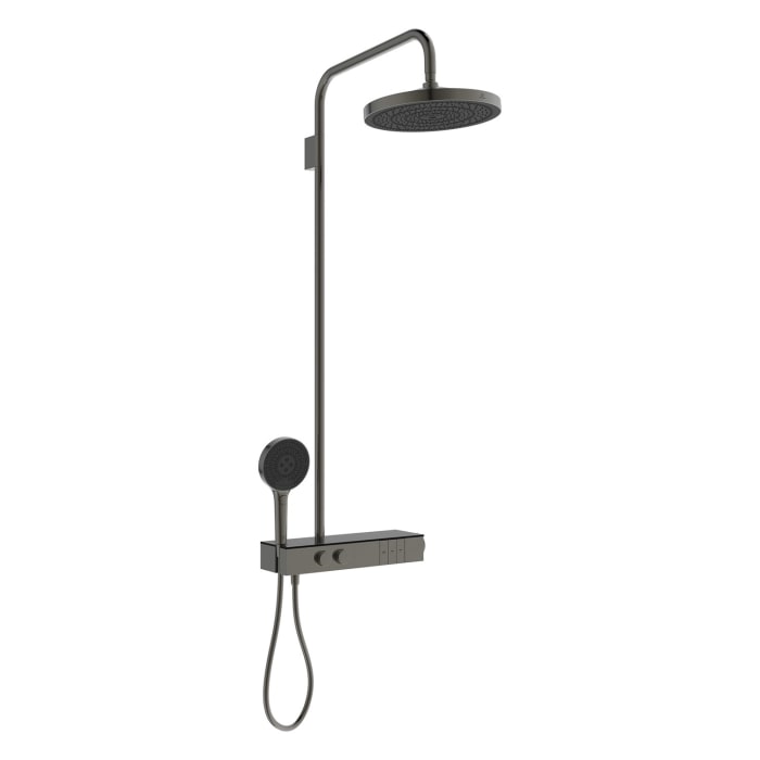 Ideal Standard Solos Duschsystem mit Aufputz-Brausethermostat Ceratherm Navigo® mit Ablage, 3-Funktions-Hand- & Kopfbrause