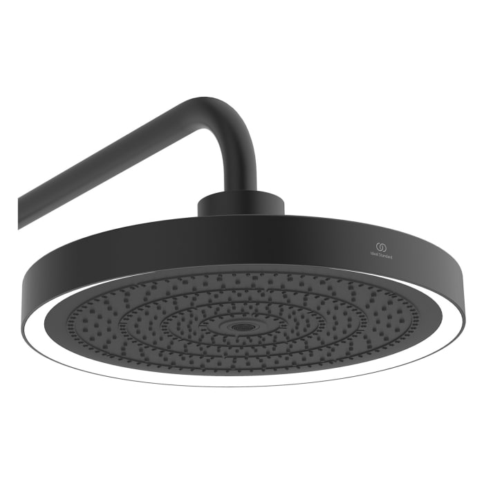 Ideal Standard Solos Duschsystem mit AP-Brausethermostat Ceratherm Navigo® mit Ablage, 3-Funktions-Hand- & Kopfbrause mit Leuchtring