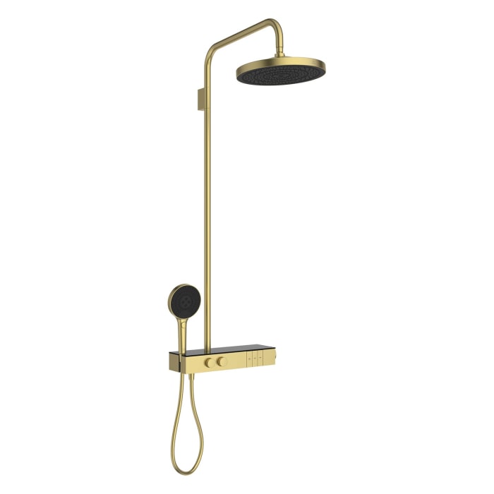 Ideal Standard Solos Duschsystem mit Aufputz-Brausethermostat Ceratherm Navigo® mit Ablage, 3-Funktions-Hand- & Kopfbrause