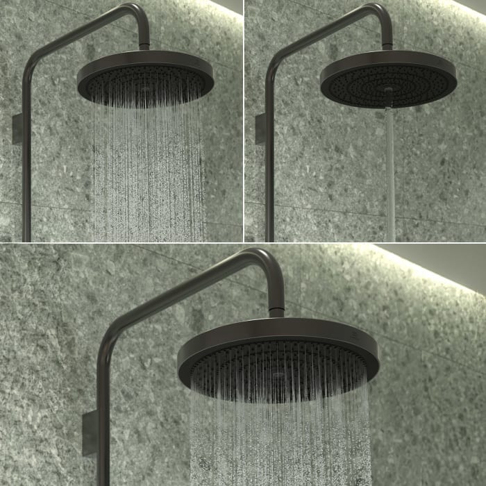 Ideal Standard Solos Duschsystem mit Aufputz-Brausethermostat Ceratherm Navigo® mit Ablage, 3-Funktions-Hand- & Kopfbrause