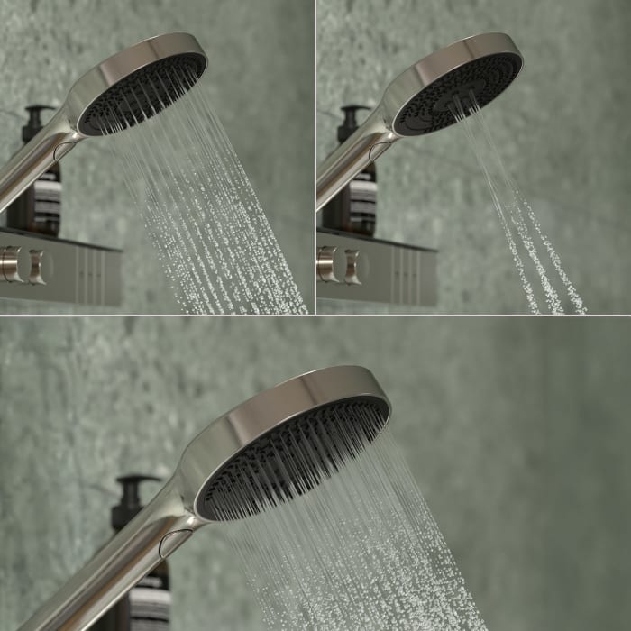 Ideal Standard Solos Duschsystem mit Aufputz-Brausethermostat Ceratherm Navigo® mit Ablage, 3-Funktions-Hand- & Kopfbrause