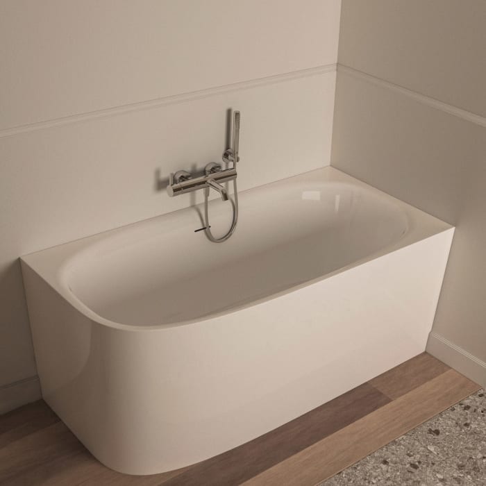 Ideal Standard Dea D-Form-Badewanne 150 x 75 cm, Wandanbindung rechts
