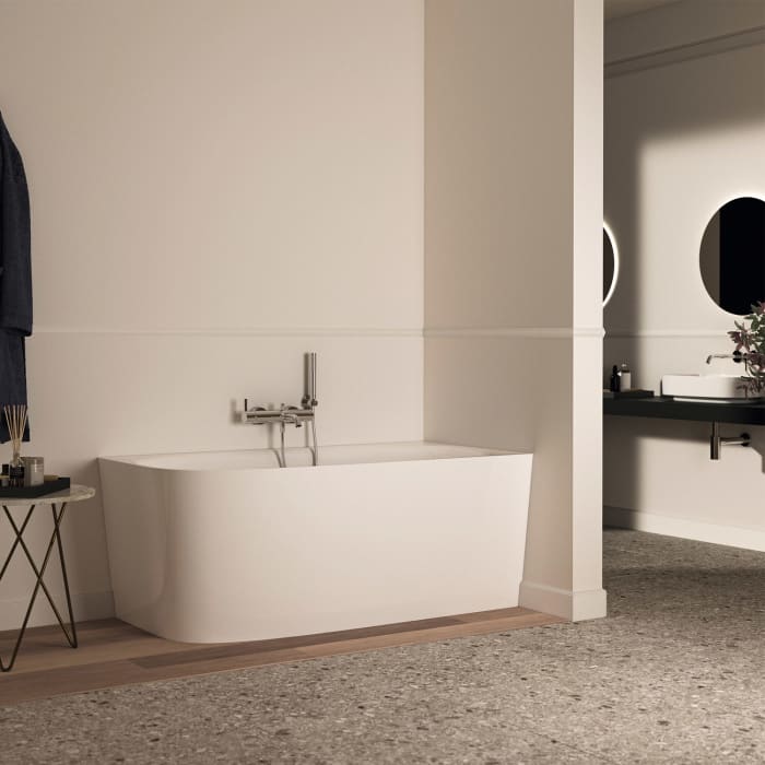 Ideal Standard Dea D-Form-Badewanne 150 x 75 cm, Wandanbindung rechts