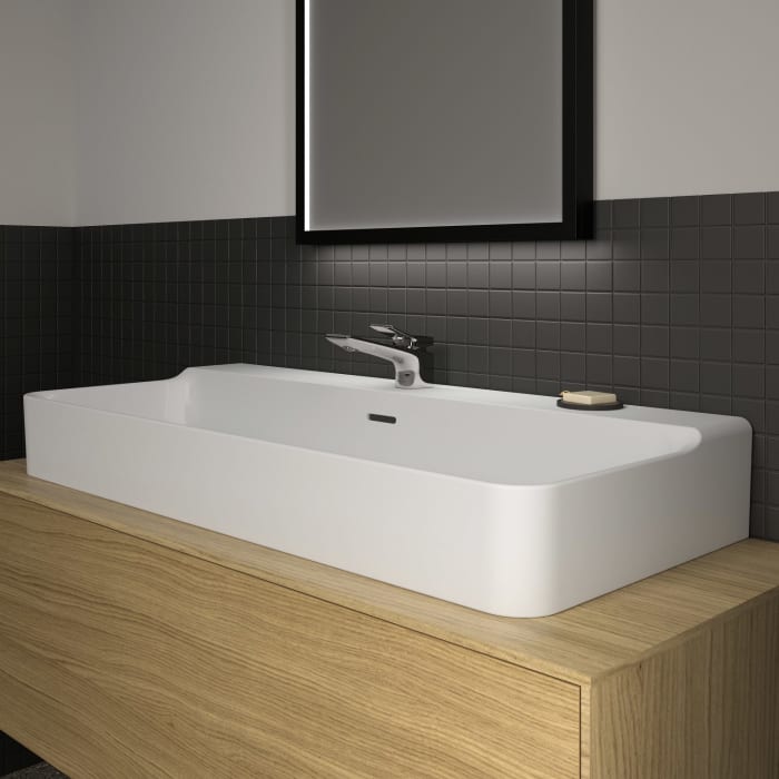 Ideal Standard Conca Waschtisch 100 cm, 1 Hahnloch, mit Überlauf, geschliffen