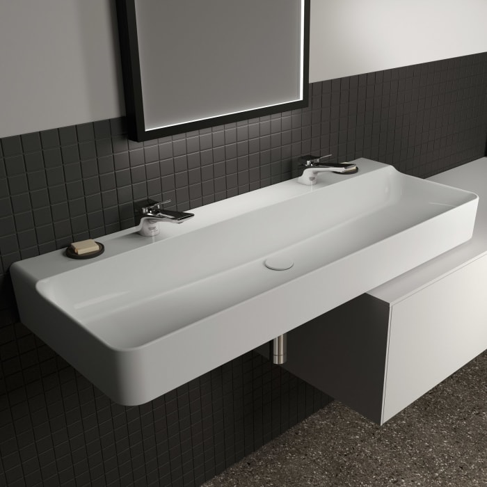 Ideal Standard Conca Waschtisch 120 cm, 2 Hahnlöcher, ohne Überlauf