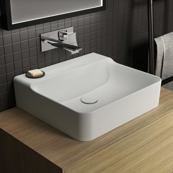 Ideal Standard Conca Waschtisch 50 cm, ohne Hahnloch, ohne Überlauf