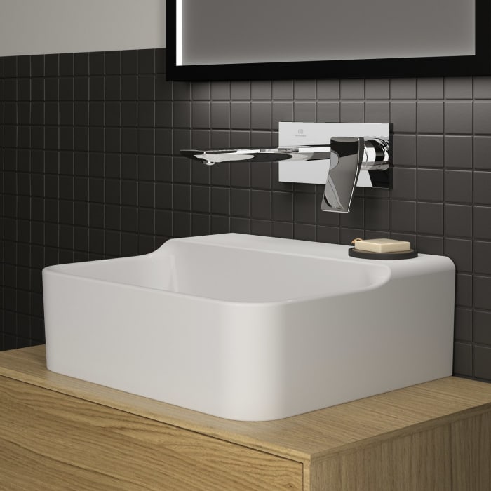 Ideal Standard Conca Handwaschbecken 40 cm, ohne Hahnloch, ohne Überlauf