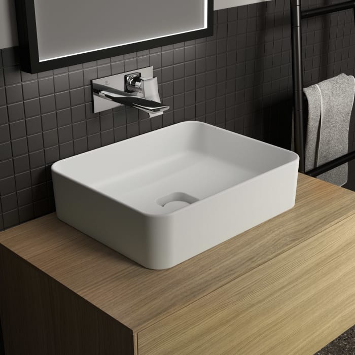 Ideal Standard Conca Schale eckig 60 cm, ohne Hahnloch, ohne Überlauf, geschliffen