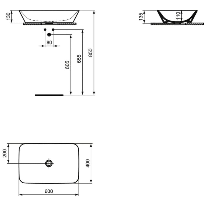Ideal Standard Connect Air Aufsatzschale 60 x 40 cm