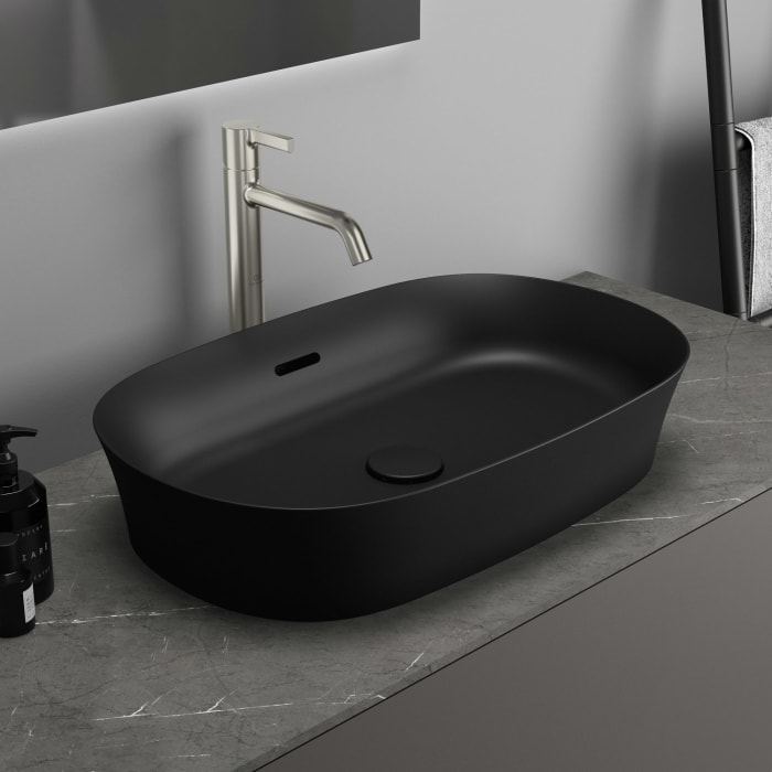 Ideal Standard Ipalyss Aufsatzschale oval mit Überlauf, ohne Hahnloch 60 x 38 cm