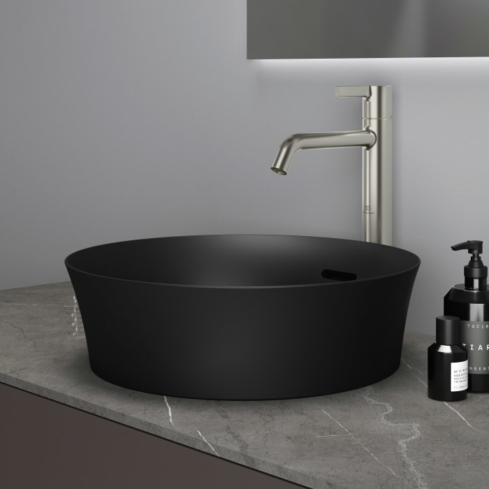 Ideal Standard Ipalyss Aufsatzschale rund mit Überlauf, ohne Hahnloch 40 x 40 cm