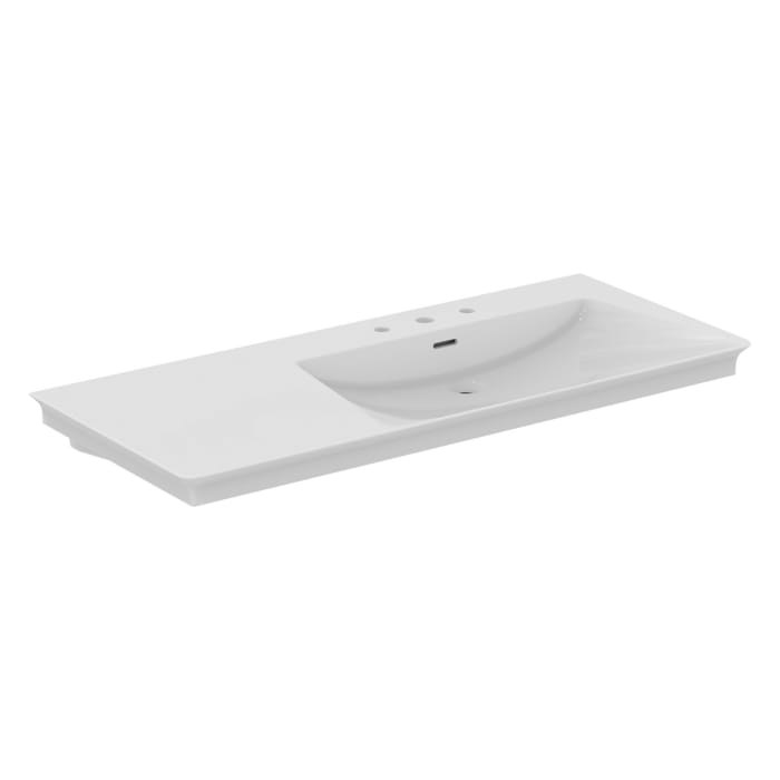 Ideal Standard La Dolce Vita Möbelwaschtisch 126 cm, mit 3 Hahnlöchern, mit Überlauf, Ablage links