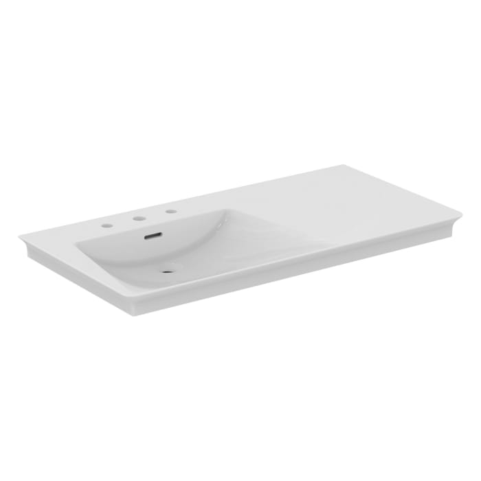 Ideal Standard La Dolce Vita Möbelwaschtisch 106 cm, mit 3 Hahnlöchern, mit Überlauf, Ablage rechts, mit Ideal Plus