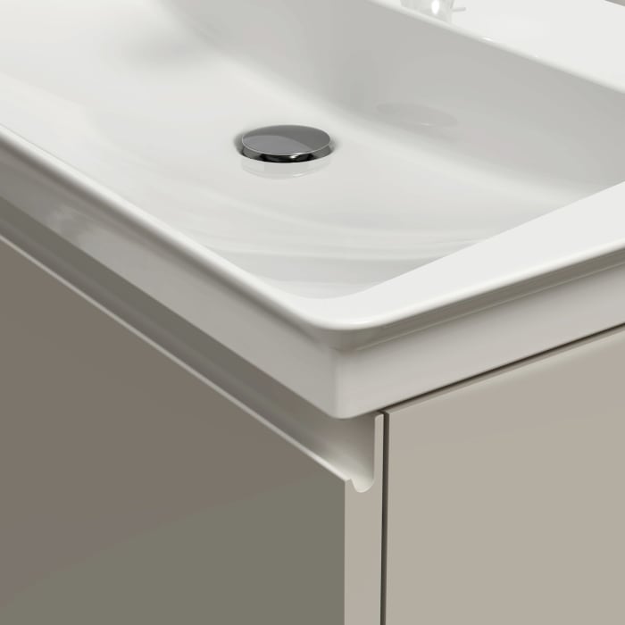 Ideal Standard La Dolce Vita Möbelwaschtisch 126 cm, ohne Hahnloch, mit Überlauf, Ablage links, mit Ideal Plus
