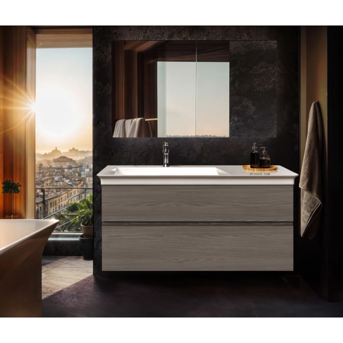 Ideal Standard La Dolce Vita Möbelwaschtisch 126 cm, ohne Hahnloch, mit Überlauf, Ablage rechts