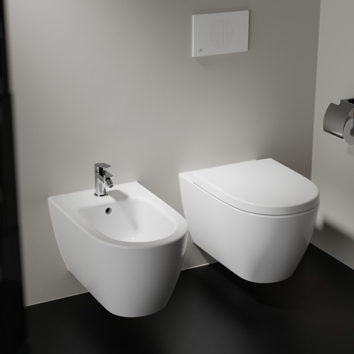 Ideal Standard i.life O Wand-WC Set mit Wrapover Sitz, HydroTwist Spültechnologie