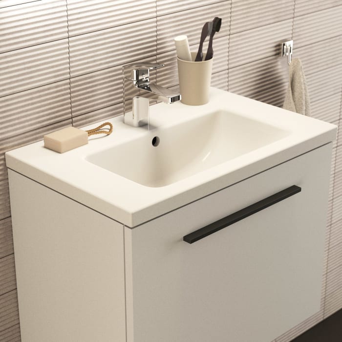 Ideal Standard i.life S Möbelwaschtisch 61 cm, 1 Hahnloch, mit Überlauf