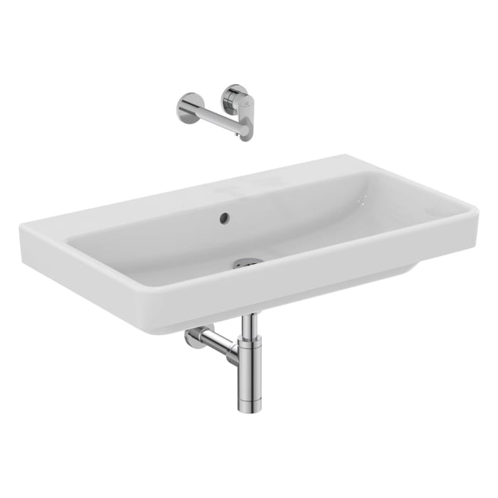 Ideal Standard i.life B Möbelwaschtisch 82 cm, ohne Hahnloch, mit Überlauf und Ideal Plus