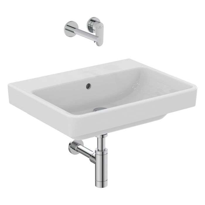 Ideal Standard i.life B Möbelwaschtisch 60 cm, ohne Hahnloch, mit Überlauf und Ideal Plus