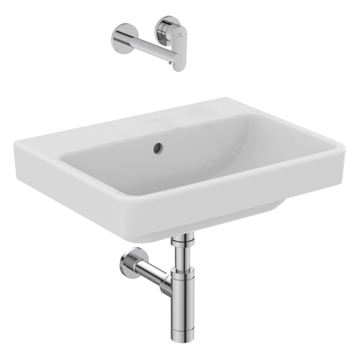 Ideal Standard i.life B Möbelwaschtisch 55 cm, ohne Hahnloch, mit Überlauf und Ideal Plus