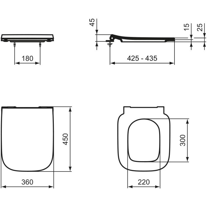 Ideal Standard i.life B WC-Sitz Sandwich, abnehmbar mit Softclosing