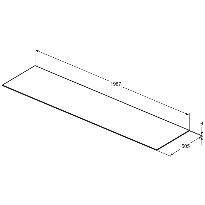 Ideal Standard Conca Keramikkonsole 200 x 50,5 cm